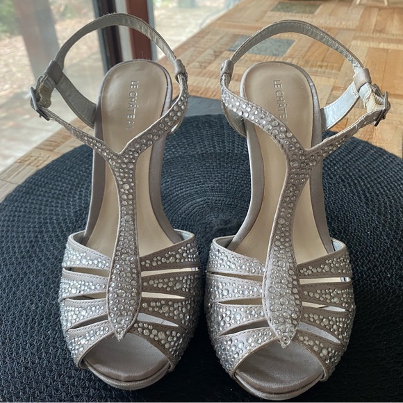 Talons gris /beige avec strass le chateau - Picture 2 of 4